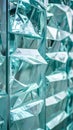 Closeup Teal Faceted Glass Blocks Wall Texture Royalty Free Stock Photo