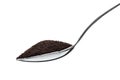 Closeup of Teaspoon Full of Black Dust Tea