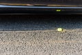 Closeup Temporary yellow devider on UK motorway Royalty Free Stock Photo