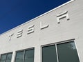 Closeup, Tesla Service Center at 3067 N Elston on August 5 2023 in Chicago Illinois USA