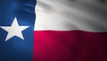 Closeup Texas Flag on Flagpole, USA state, Waving in the Wind, 3d illustration Royalty Free Stock Photo