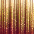 Closeup of the texture of bamboos, a bamboo fence in a natural environment