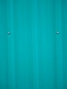 Texture blue green metal sheet wall material bolt Royalty Free Stock Photo