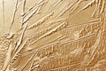 Closeup texture of gold foil. Natural shiny metal background Royalty Free Stock Photo