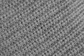 Closeup the Texture of Silver Gray Alpaca Knitted Wool Fabric in Diagonal Patterns Royalty Free Stock Photo