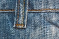 Closeup texture thread and stitch denim pants