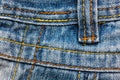 Closeup texture thread and stitch denim pants.