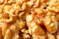 Closeup Texture of Walnut Kernels on the Pile of Raw Walnuts Royalty Free Stock Photo