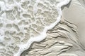 Closeup of texture, white sand with intricate patterns and textures created Royalty Free Stock Photo
