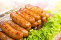 Closeup of Thai Isaan sausage.