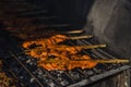 Closeup of Thai street food grilled chicken