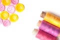 Closeup of thread and buttons Royalty Free Stock Photo