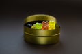 Gummy bears in a tin box Royalty Free Stock Photo