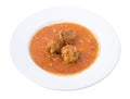 Meatballs in sauce in a white plate. Royalty Free Stock Photo