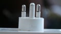 Closeup of three pin plug Royalty Free Stock Photo