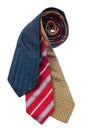 Closeup of three ties