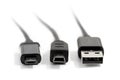 Closeup of three USB plugs isolated on white Royalty Free Stock Photo