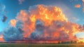 Closeup of a thunderstorm brewing showcasing the dramatic interplay of dark billowing clouds and bursts of lightning