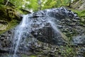 Closeup of Tiffany Falls flowing over limestone escarpment
