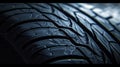 Closeup of the tires symmetrical tread pattern designed for even wear and consistent performance over its lifespan