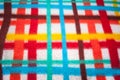 Closeup to Colorful Table Row on Fabric Pattern