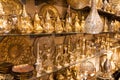 Closeup to copper and brass items at a shop in Marrakesh Royalty Free Stock Photo