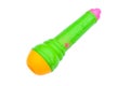 Closeup to Cute Plastic Microphone Children Toy, Isolated