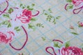 Closeup to Cute Rose Flower Vintage with Mesh Fabric