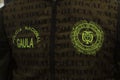 Closeup to a jacket of GAULA special antikidnapping and extortion colombian police unit