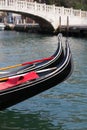 Closeup to Part of Gondolas Boats