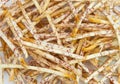 Closeup to Pile of Delicious Taro Colocasia Esculenta Sticks Background