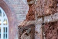 Closeup to the red-brick ruins of Tartu Cathedral Royalty Free Stock Photo