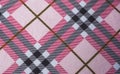 Closeup to Square Shaped and Oblique Line Pattern on Fabric Background