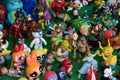 Closeup to a used dolls into a flea market store Royalty Free Stock Photo