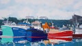 Closeup toa mural painting. BOATS in Ireland Ã°Å¸â¡Â®Ã°Å¸â¡Âª