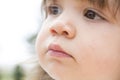 Closeup toddlers dreamy face Royalty Free Stock Photo
