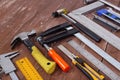 Closeup tools building and repair set