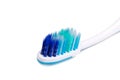 Closeup of toothbrush with soft and slim tapered uneven bristle