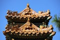 Closeup of the top of the Beijing Xiangshan Zongjing Dazhao Temple in China
