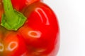 Offset closeup of the top of a red bell pepper Royalty Free Stock Photo