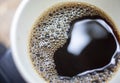 Closeup Top view of a cup of coffee with lots of bubbles Royalty Free Stock Photo