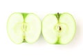 Closeup top view green apple on white background, fruit healthy Royalty Free Stock Photo