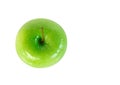 Closeup top view green apple on white background, fruit for healthy diet concept Royalty Free Stock Photo