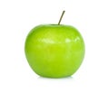 Closeup top view green apple on white background, fruit for healthy diet concept Royalty Free Stock Photo