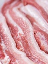 Closeup pieces of raw pork belly Royalty Free Stock Photo