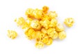 Closeup top view popcorn on white background Royalty Free Stock Photo