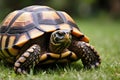Closeup of Tortoise on Grass Royalty Free Stock Photo