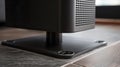 A closeup of the tower fans stand featuring a and stable base with rubberized feet for added grip Royalty Free Stock Photo