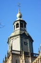 Closeup of the tower of the Walburgiskerk in Zutphen