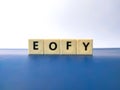 Closeup toys letters with the word EOFY Royalty Free Stock Photo